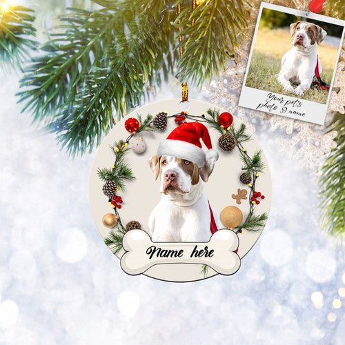 Custom Pet Memorial Ornament, Dog Cat Christmas Ornament Personalized Photo, Christmas Tree Ornament, Home Decor