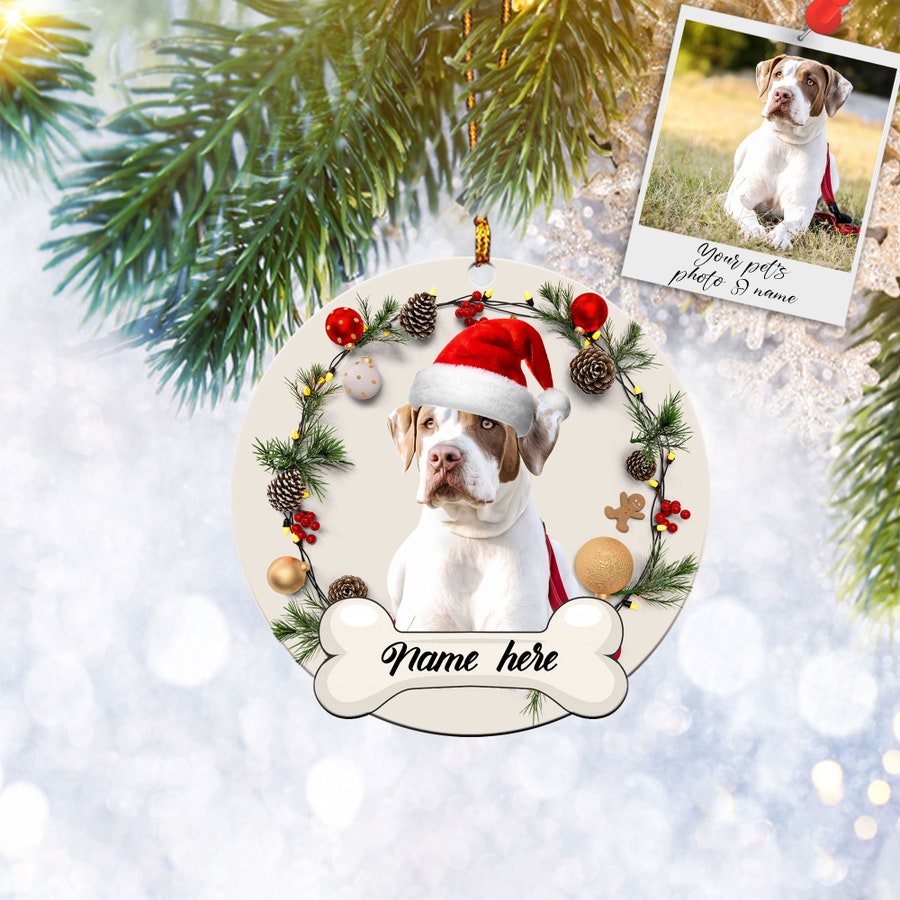 Custom Pet Memorial Ornament, Dog Cat Christmas Ornament Personalized Photo, Christmas Tree Ornament, Home Decor