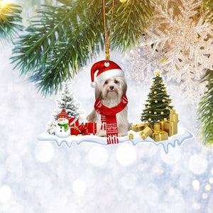 Shih Tzu Santa Christmas Tree Ornament Flat 2D, Pet Dog Lover Gifts, Christmas Tree Ornament, Home Decor