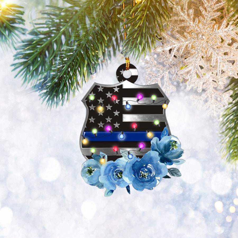 Police Policeman Gifts Flat 2D Christmas Ornament Policeman Gift, Christmas Tree Ornament, Home Decor Plastic Ornament