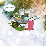 Custom Garden Wheelbarrow Gardening Lover Gardeners Gift Flat 2D Ornament, Christmas Tree Ornament