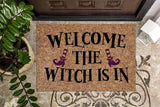 Welcome The Witch Is In Halloween Doormat | Best Outdoor Halloween Decoration
