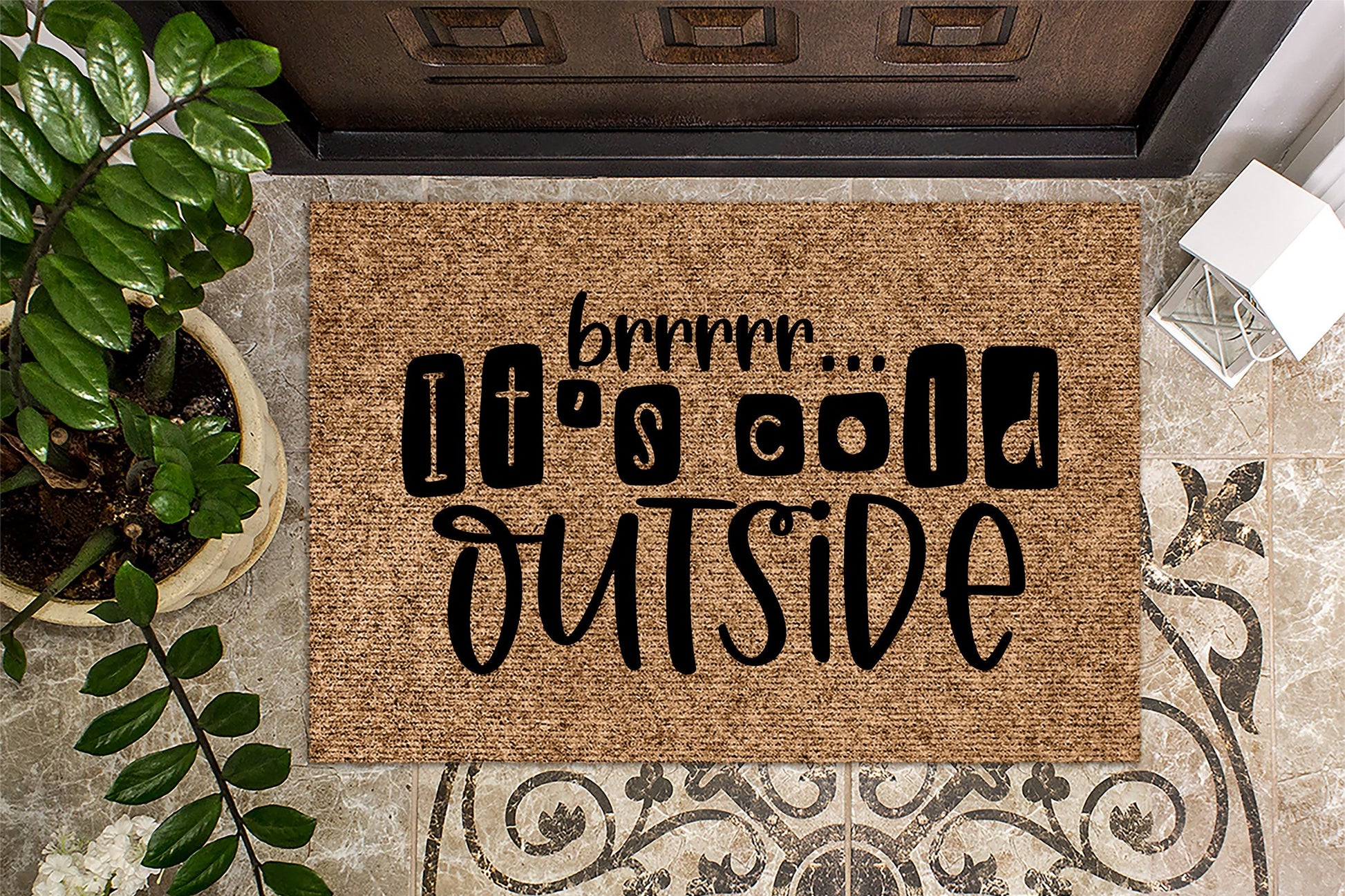 Brr Its Cold Outside Winter Christmas Doormat