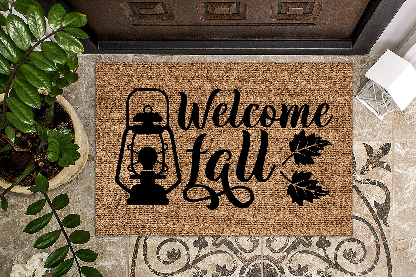 Welcome Fall Lantern Door Mat Fall Doormat