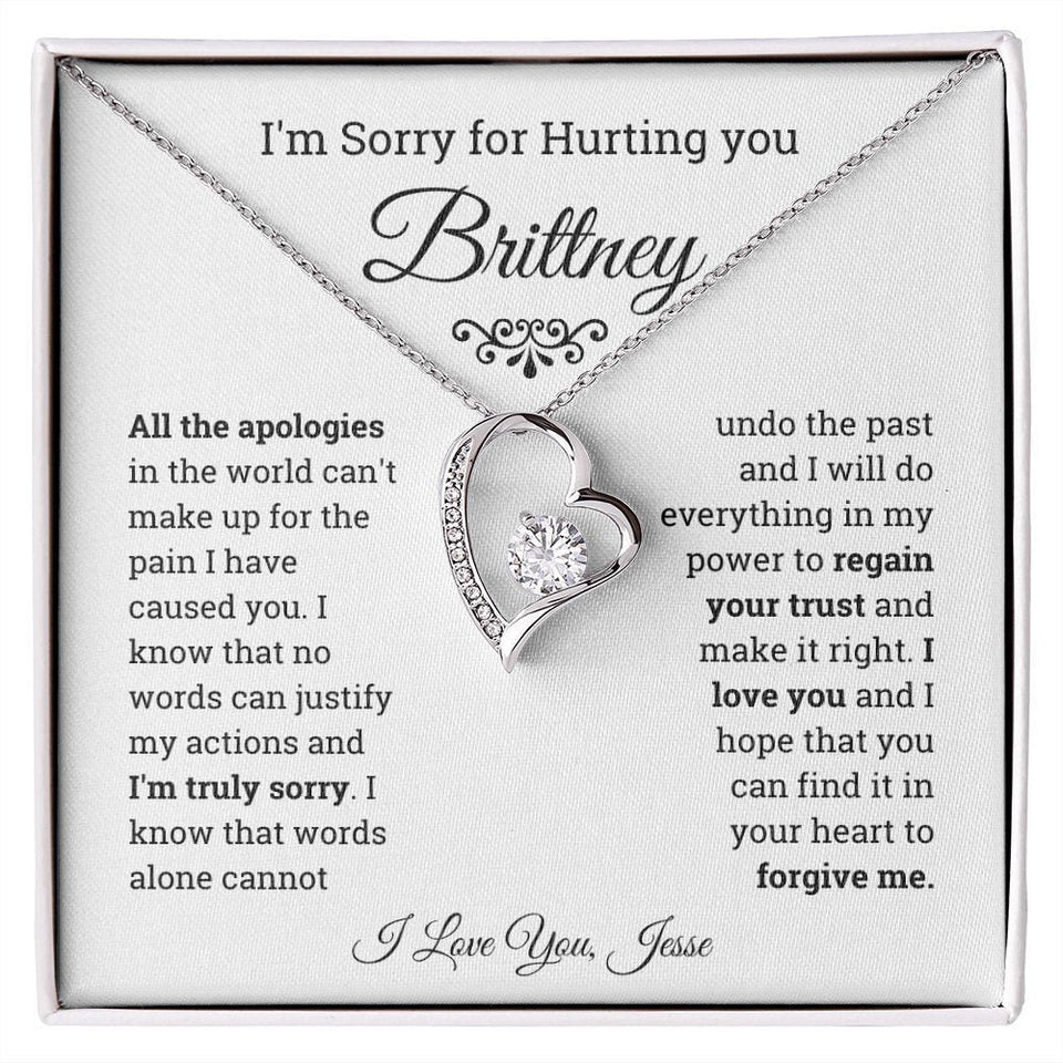 I'm Sorry Gift Forever Love Necklace, Apology Gift for her, Sorry Poem, Forgiveness Gift, Thinking of You, Missing You, Break up gift