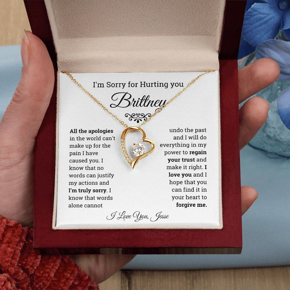 I'm Sorry Gift Forever Love Necklace, Apology Gift for her, Sorry Poem, Forgiveness Gift, Thinking of You, Missing You, Break up gift