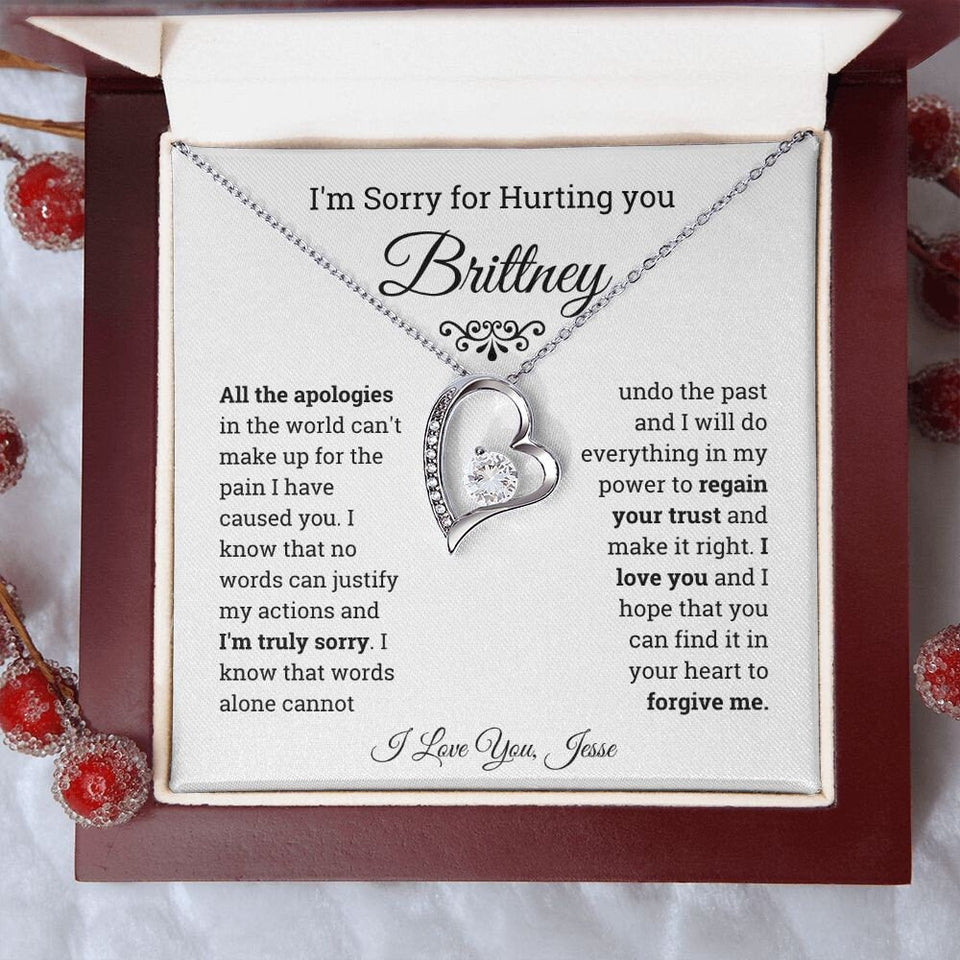 I'm Sorry Gift Forever Love Necklace, Apology Gift for her, Sorry Poem, Forgiveness Gift, Thinking of You, Missing You, Break up gift