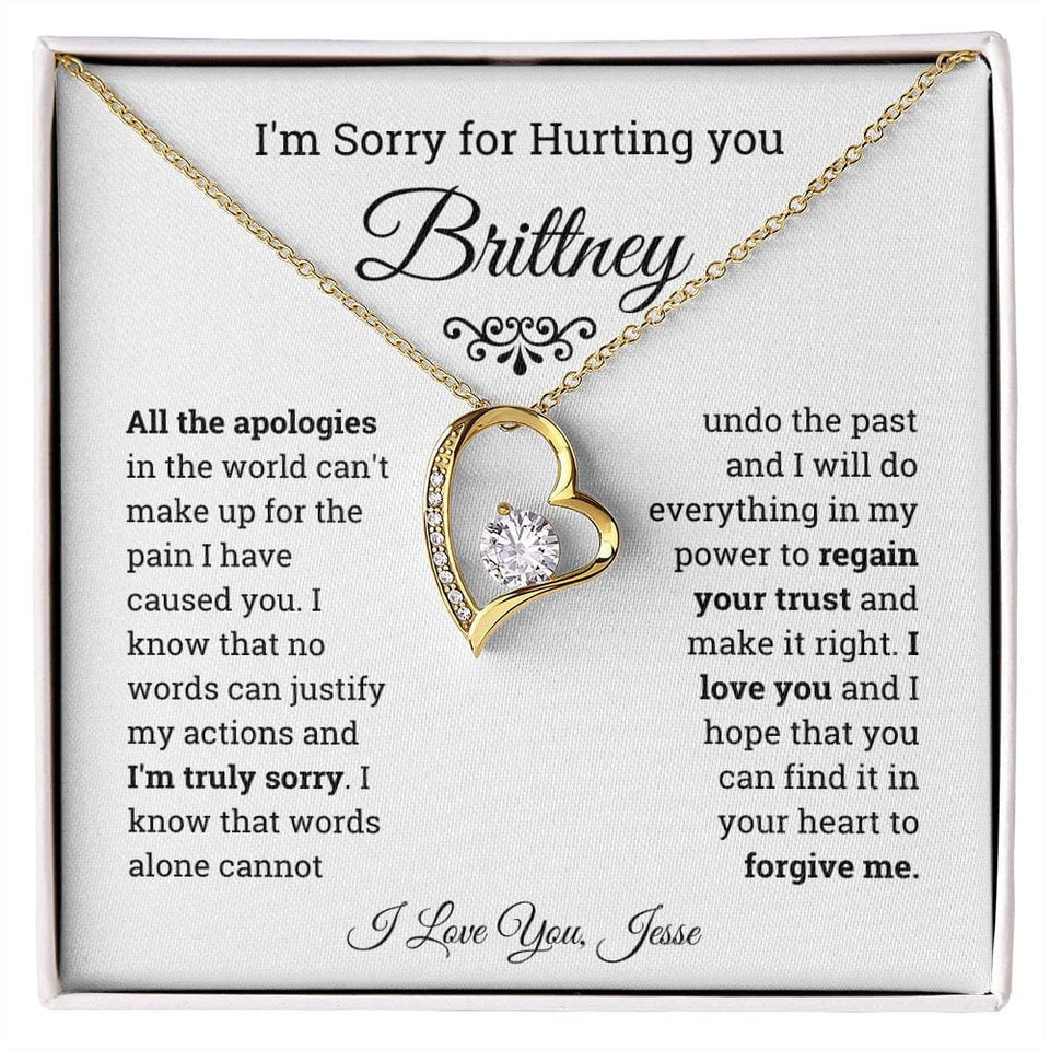 I'm Sorry Gift Forever Love Necklace, Apology Gift for her, Sorry Poem, Forgiveness Gift, Thinking of You, Missing You, Break up gift