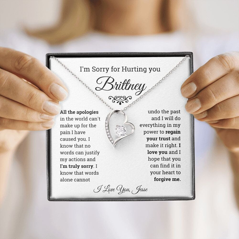 I'm Sorry Gift Forever Love Necklace, Apology Gift for her, Sorry Poem, Forgiveness Gift, Thinking of You, Missing You, Break up gift