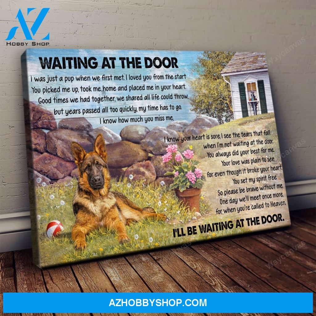 I'll be waiting at the door German Shepherd Dog - Landscape Canvas Prints - Wall Art