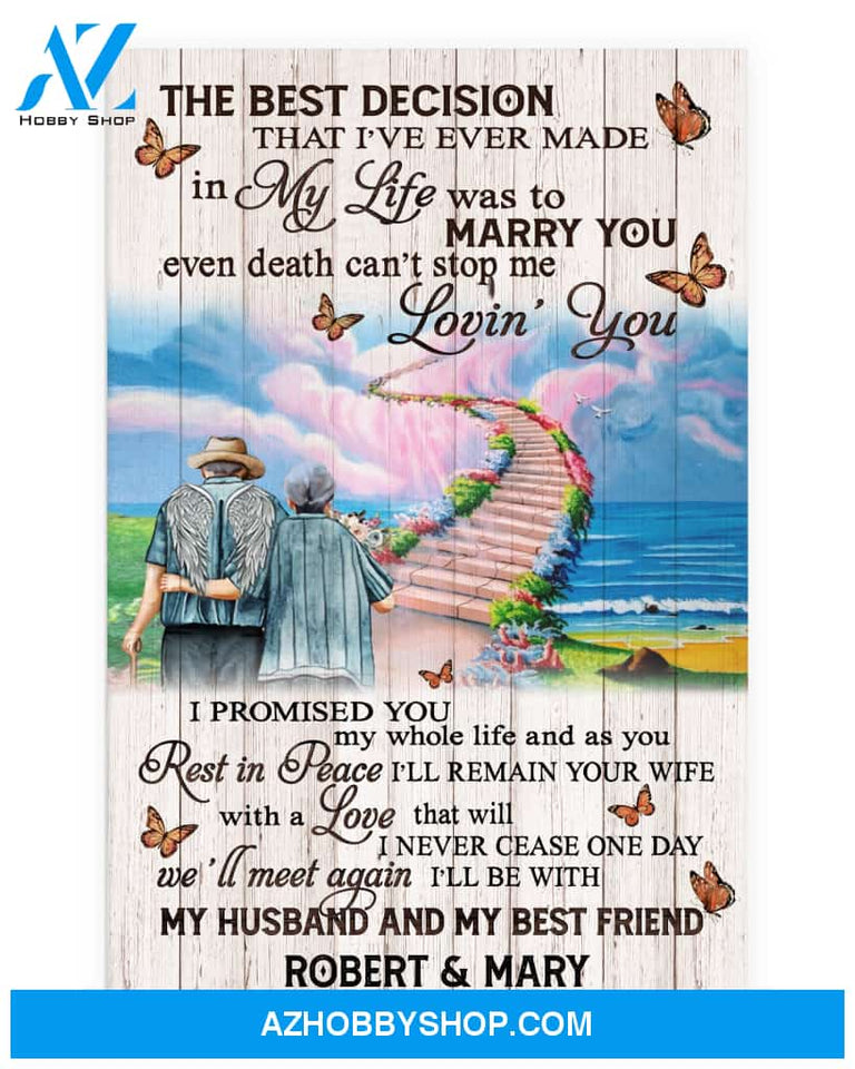 I'll Be With My Husband And My Best Friend Personalized Canvas