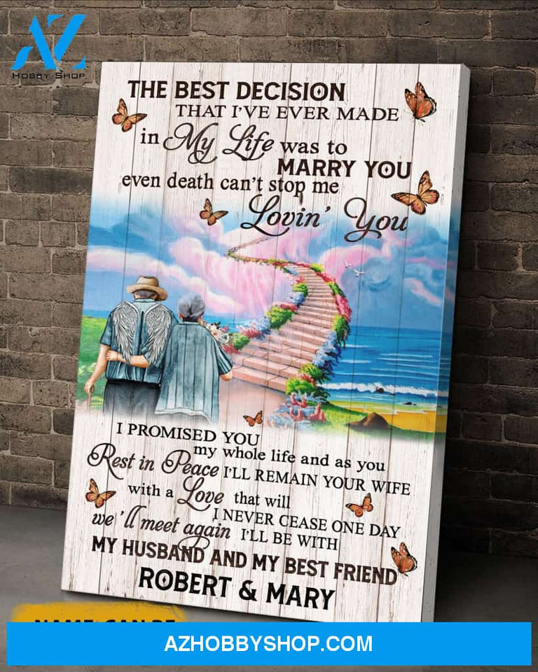 I'll Be With My Husband And My Best Friend Personalized Canvas