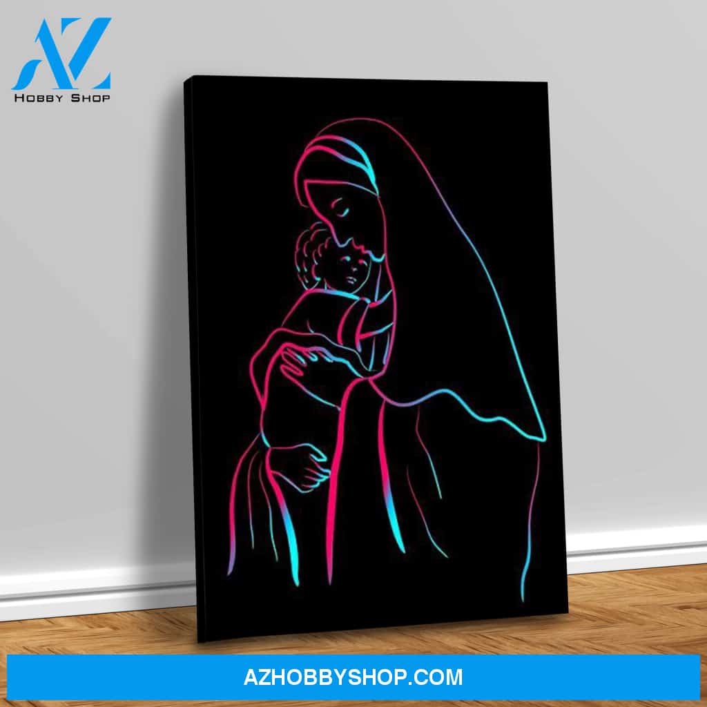 Illuminating Mary and baby Jesus Canvas Wrap