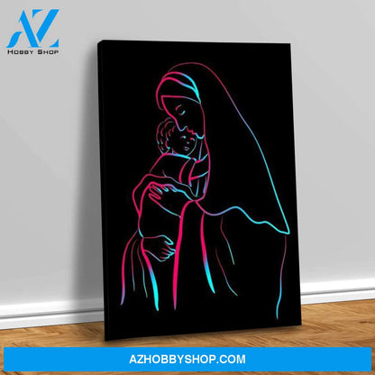 Illuminating Mary and baby Jesus Canvas Wrap