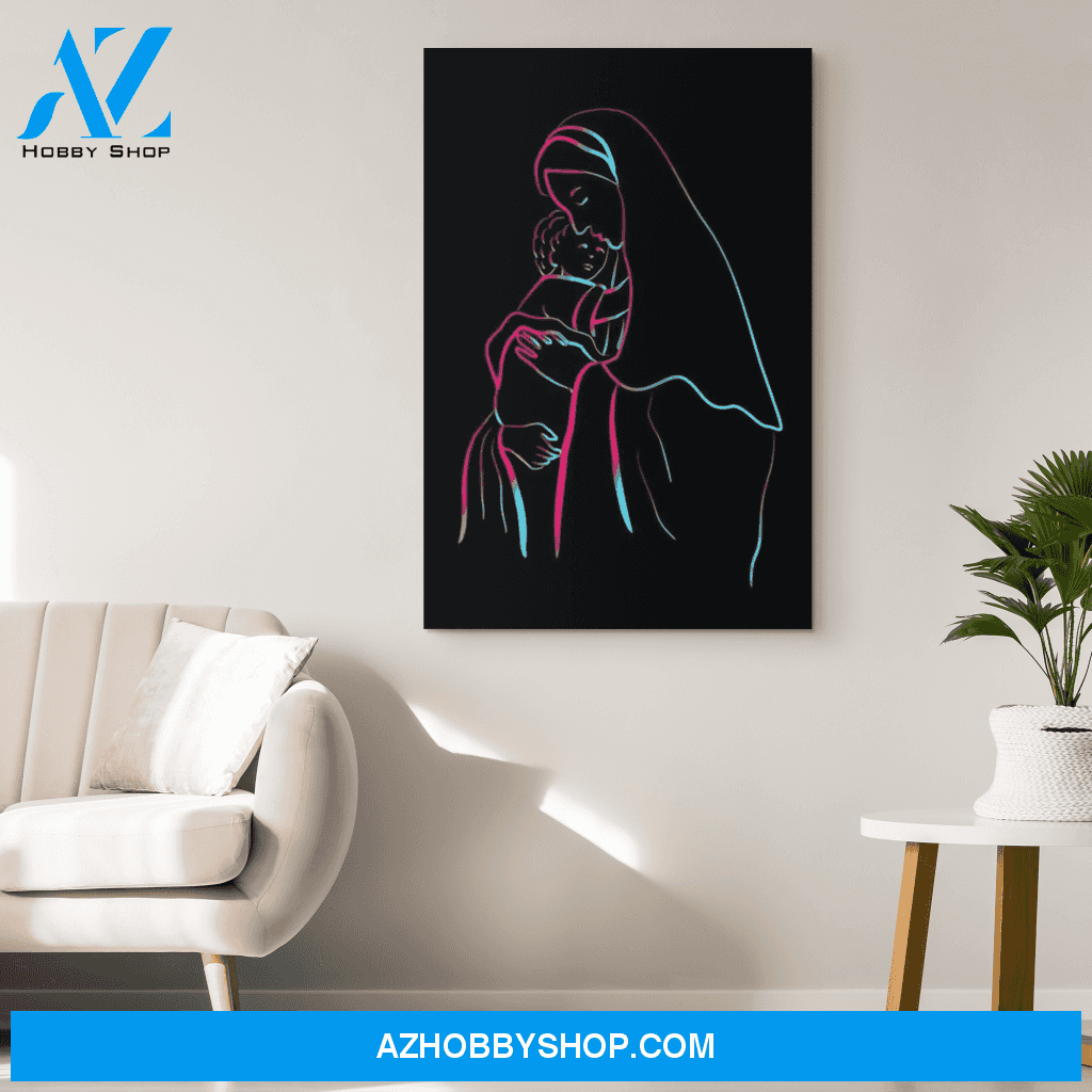 Illuminating Mary and baby Jesus Canvas Wrap
