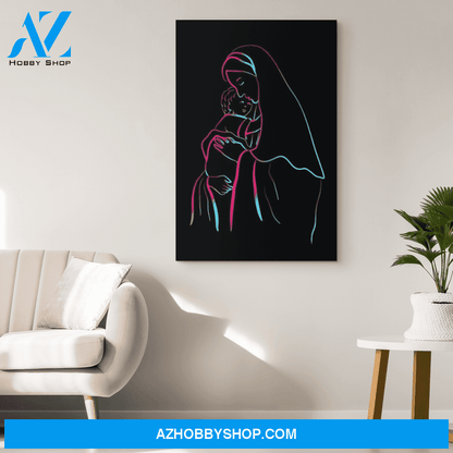 Illuminating Mary and baby Jesus Canvas Wrap