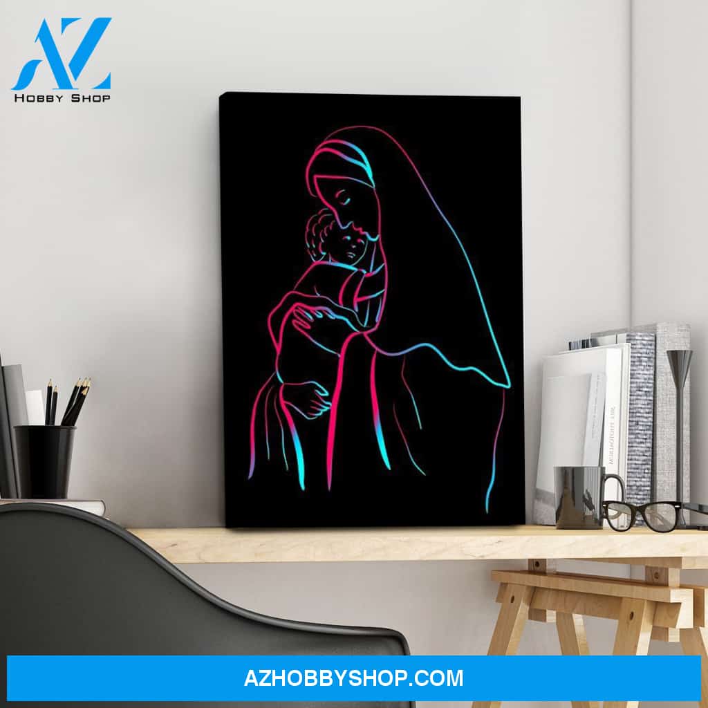 Illuminating Mary and baby Jesus Canvas Wrap