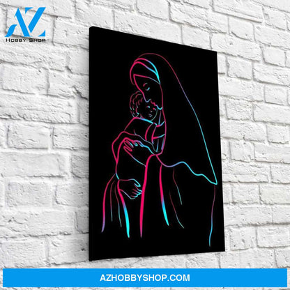 Illuminating Mary and baby Jesus Canvas Wrap