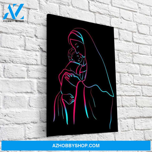 Illuminating Mary and baby Jesus Canvas Wrap