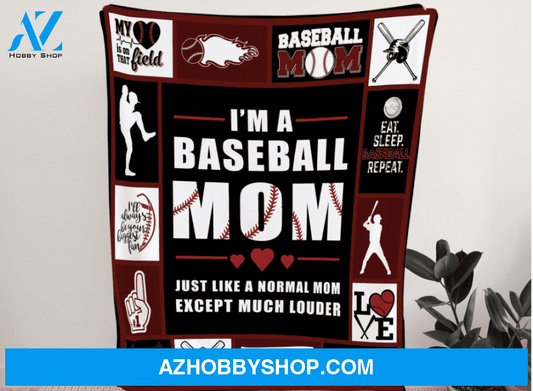 I'm A Baseball Mom Just Like A Normal Mom Fleece Blanket Gift For Baseball Lovers Birthday Gift Home Decor Bedding Couch Sofa Soft And Comfy Cozy