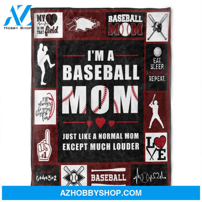 I'm A Baseball Mom, Soft Blankets, Fleece Blankets.Gift Home Decor Bedding Couch Sofa Soft and Comfy Cozy