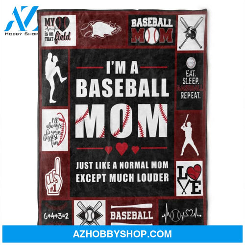 I'm A Baseball Mom, Soft Blankets, Fleece Blankets.Gift Home Decor Bedding Couch Sofa Soft and Comfy Cozy