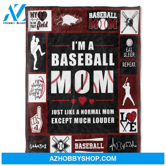 I'm A Baseball Mom, Soft Blankets, Fleece Blankets.Gift Home Decor Bedding Couch Sofa Soft and Comfy Cozy