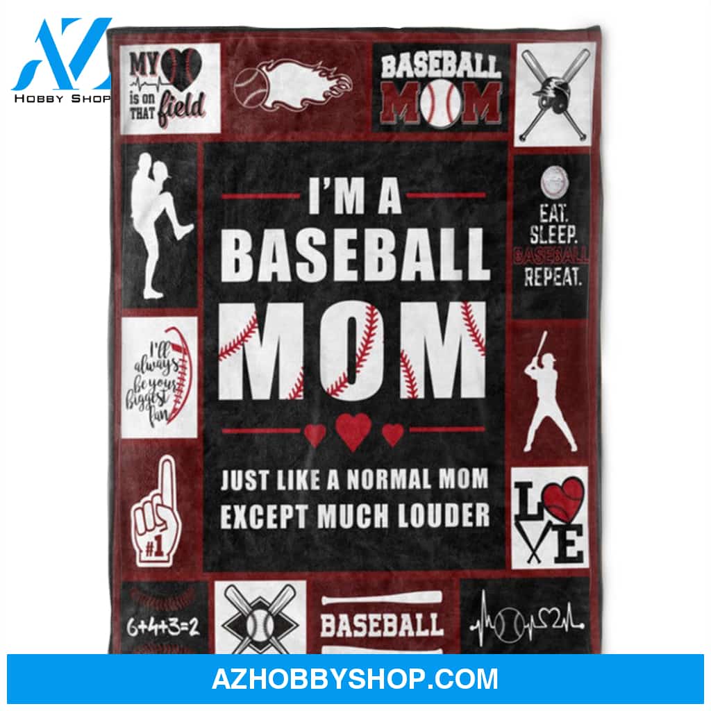 I'm A Baseball Mom, Soft Blankets, Fleece Blankets.Gift Home Decor Bedding Couch Sofa Soft and Comfy Cozy