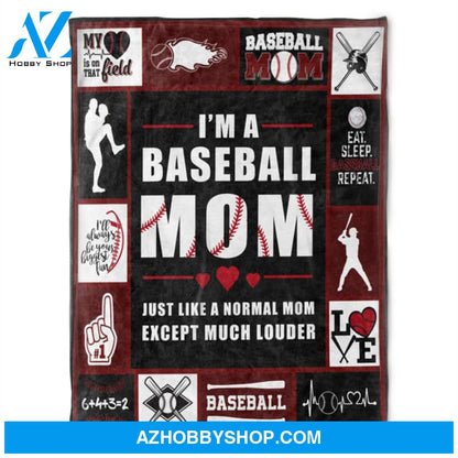 I'm A Baseball Mom, Soft Blankets, Fleece Blankets.Gift Home Decor Bedding Couch Sofa Soft and Comfy Cozy