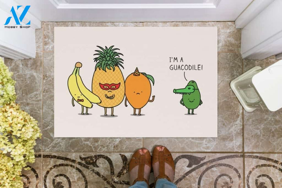 I'm A Guacodile Fruits Doormat Welcome Mat Housewarming Gift Home Decor Funny Doormat Gift Idea For Fruit Lovers Gift For Friend