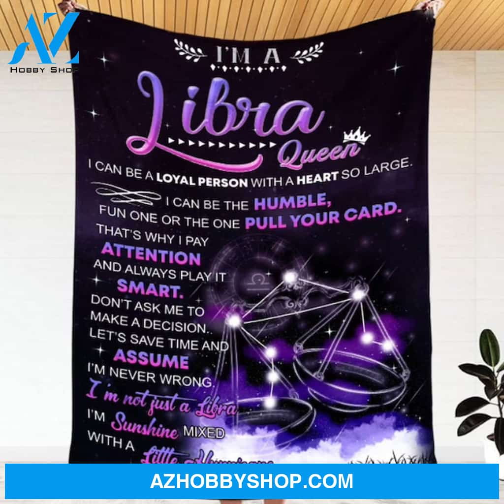 I'm A Libra Queen Blanket Gift For Libra Girl Birthday Gift Home Decor Bedding Couch Sofa Soft and Comfy Cozy