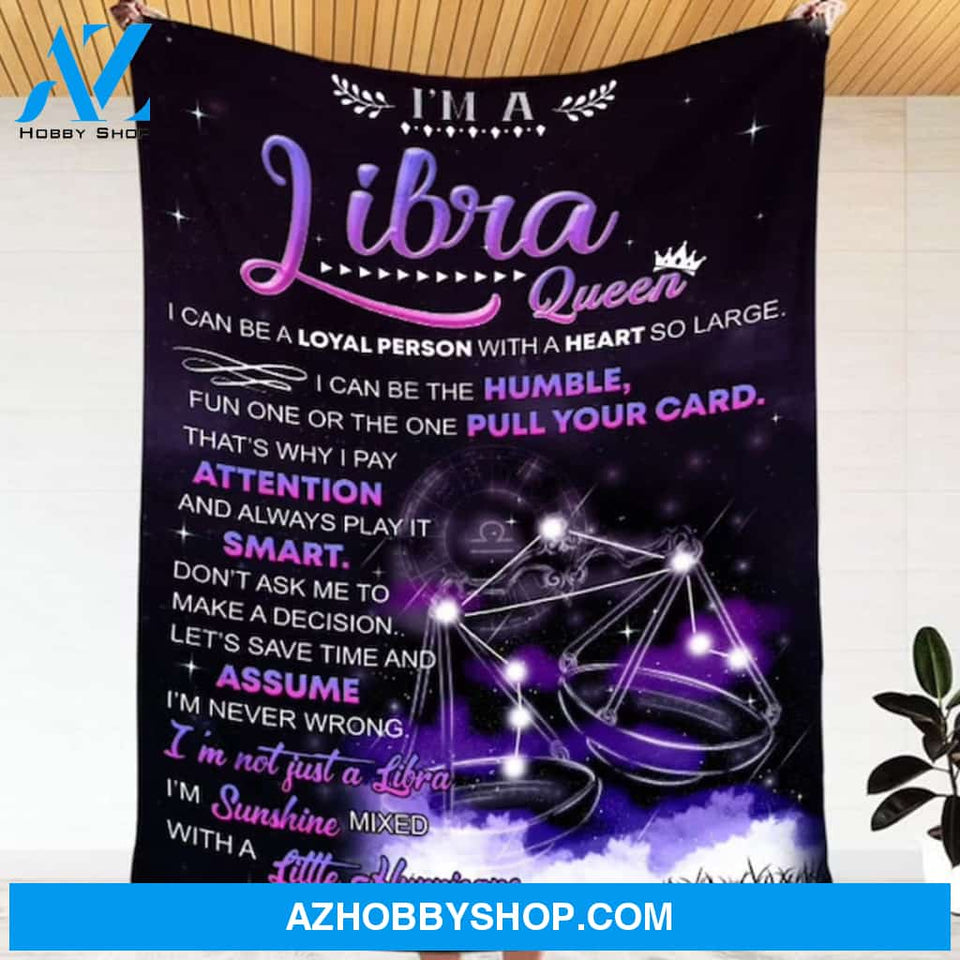 I'm A Libra Queen Blanket Gift For Libra Girl Birthday Gift Home Decor Bedding Couch Sofa Soft and Comfy Cozy