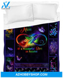 I'm A Proud Mom Of A Wonderful Son In Heaven Fleece Blanket Purple Butterfly Blanket Gift For Mom Birthday Gift Home Decor Bedding Couch Sofa Soft And Comfy Cozy