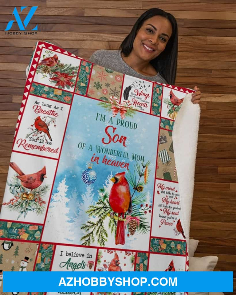 Im A Proud Son Of A Wonderful Dad In Heaven, Gift For Family Friends Gift Home Decor Bedding Couch Sofa Soft And Comfy Cozy