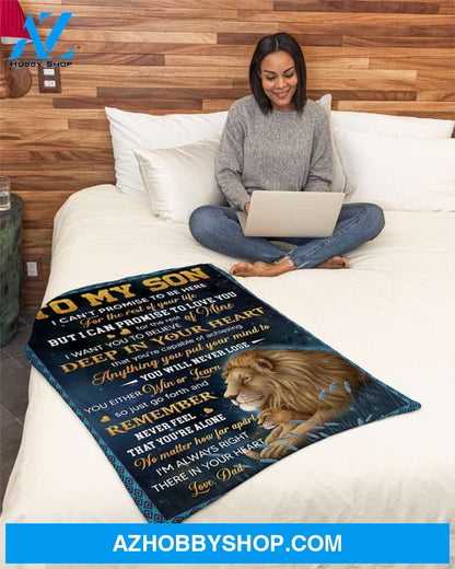 I'm Always Right There In Your Heart Dad To Son Fleece Blanket Gift For Son