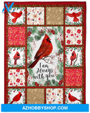 I'm Always With You Northern Cardinal Christmas Fleece Blanket Gift For Friends Birthday Gift Home Decor Bedding Couch Sofa Soft And Comfy Cozy