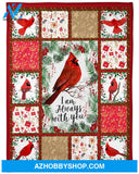 I'm Always With You Northern Cardinal Christmas Fleece Blanket Gift For Friends Birthday Gift Home Decor Bedding Couch Sofa Soft And Comfy Cozy