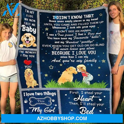 I'm Not A Dog My Mom Calls me Baby Fleece Blanket Gift For Dog Lovers Home Decor Bedding Couch Sofa Soft And Comfy Cozy