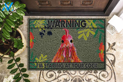 I'm Staring At Your Cock Chicken Doormat | Welcome Mat | House Warming Gift