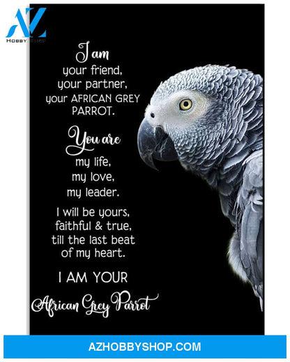 Im Yr Friend Yr Partner Your African Grey Parrot poster