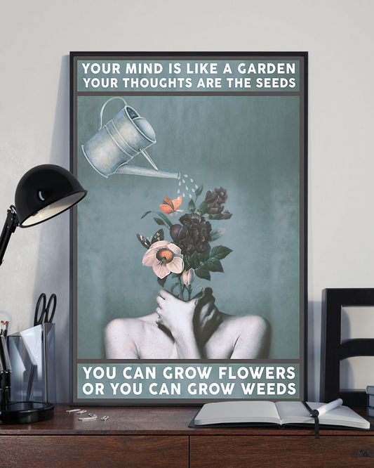 Gardening Poster Your Mind Is Like A Garden Your Thought Are The Seeds Vintage Poster Canvas Wall Decor Visual Art