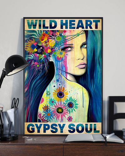 Gardening Girl Poster Wild Heart Gypsy Soul Vintage Poster Canvas, Wall Decor Visual Art