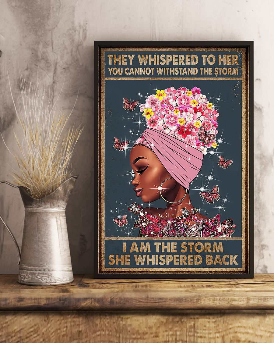 Afro Woman Black Girl Poster | Gift for Black Woman | Black Boho Pride Room Wall Art | I Am The Storm