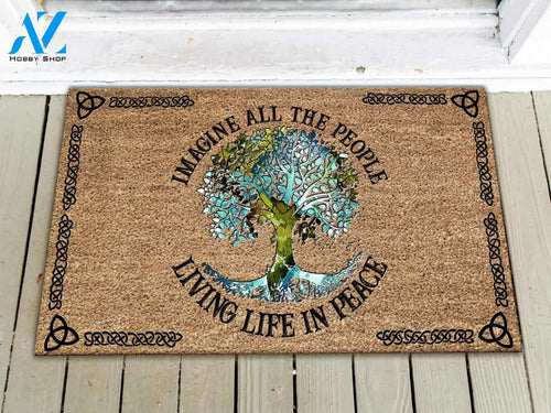 Imagine All The People Living Life In Peace Doormat | Welcome Mat | House Warming Gift
