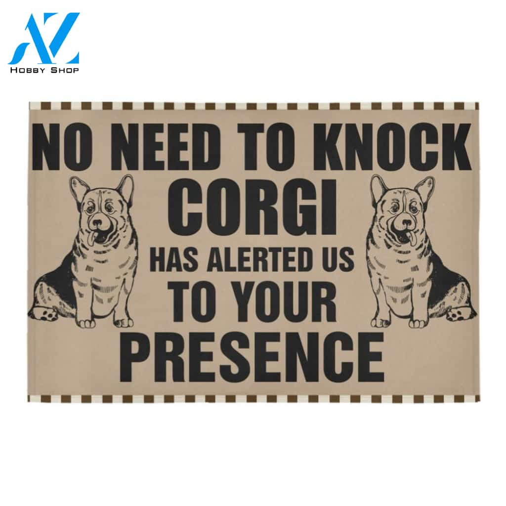 In Corgi No Knock Printed Doormat Home Decor