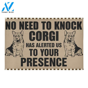 In Corgi No Knock Printed Doormat Home Decor
