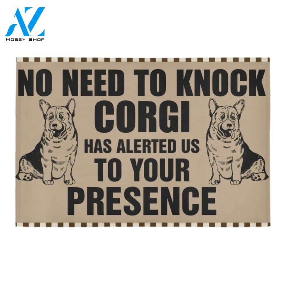 In Corgi No Knock Printed Doormat Home Decor