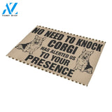 In Corgi No Knock Printed Doormat Home Decor