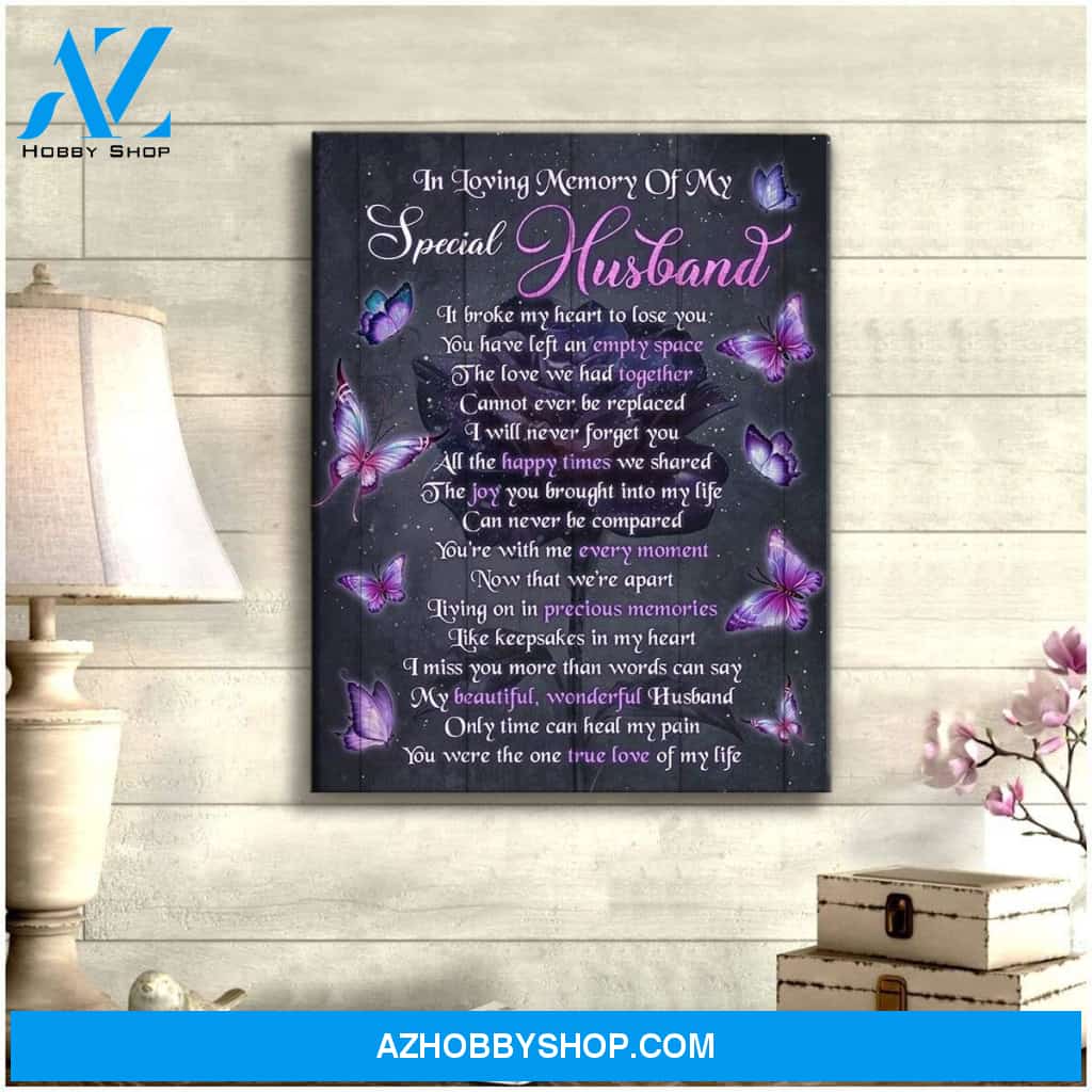 Zalooo In Loving Memory Butterfly Wall Art Canvas