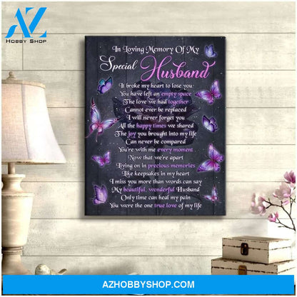 Zalooo In Loving Memory Butterfly Wall Art Canvas